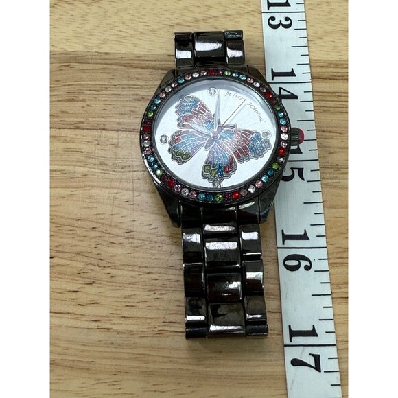 Betsey Johnson Silver Watch with Crystal Accents s-l400.jpg main image 4